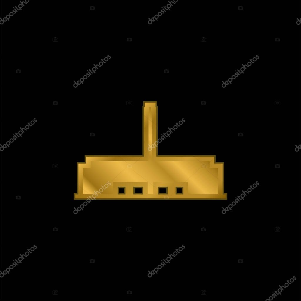 Art gold plated metalic icon or logo vector