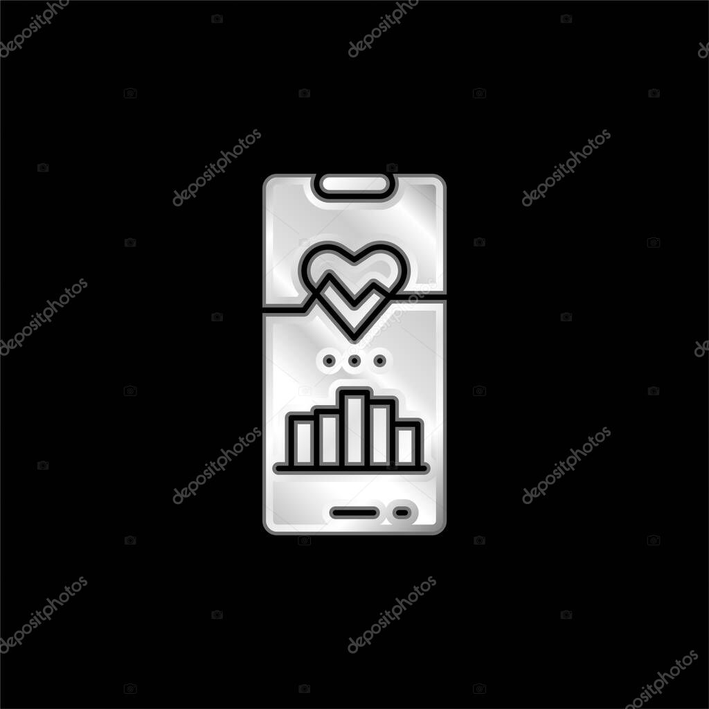 Activity Tracker silver plated metallic icon
