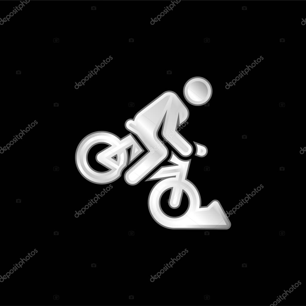 Accident silver plated metallic icon