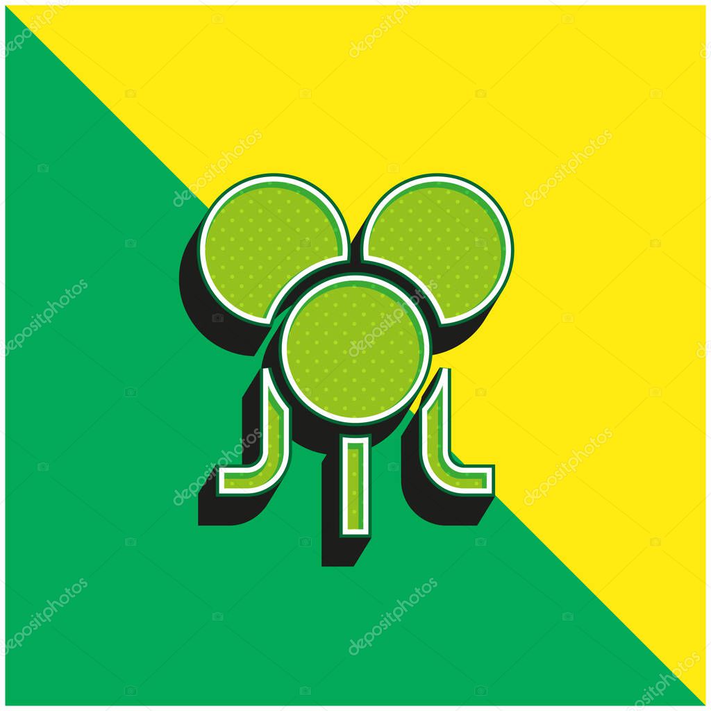 Balloon Green and yellow modern 3d vector icon logo