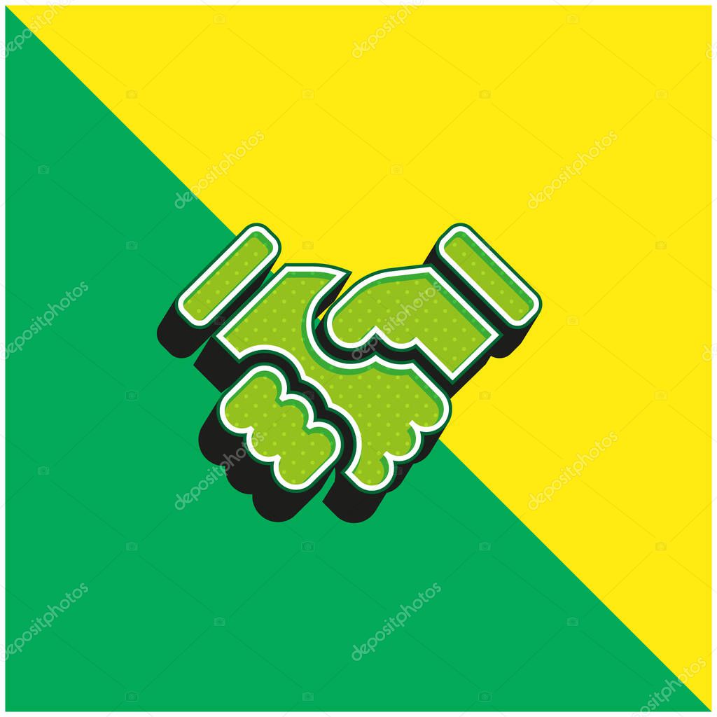 Agreement Green and yellow modern 3d vector icon logo