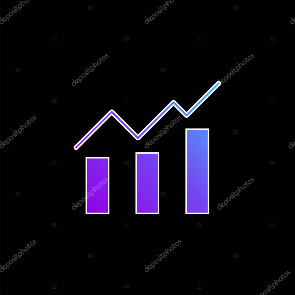 Bars Chart blue gradient vector icon