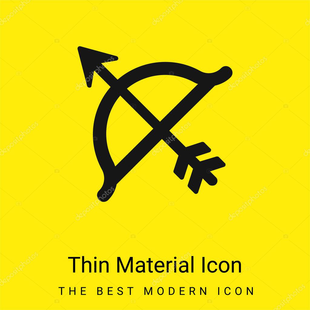 Bow And Arrow minimal bright yellow material icon