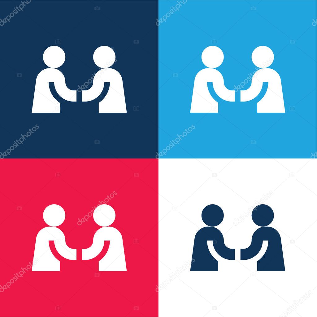 Agreement blue and red four color minimal icon set