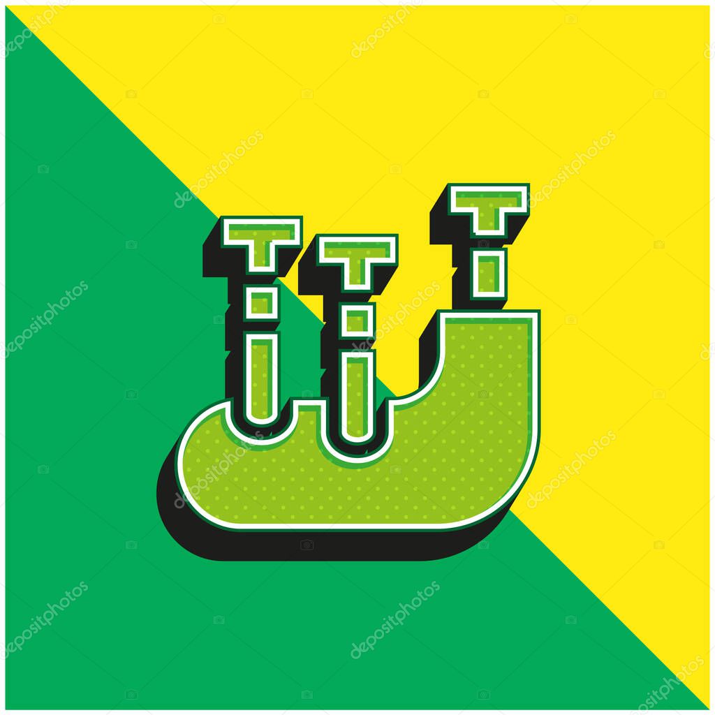 Bagpipes Green and yellow modern 3d vector icon logo