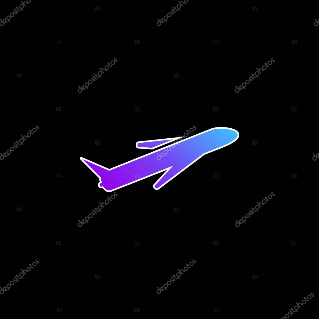 Airplane blue gradient vector icon