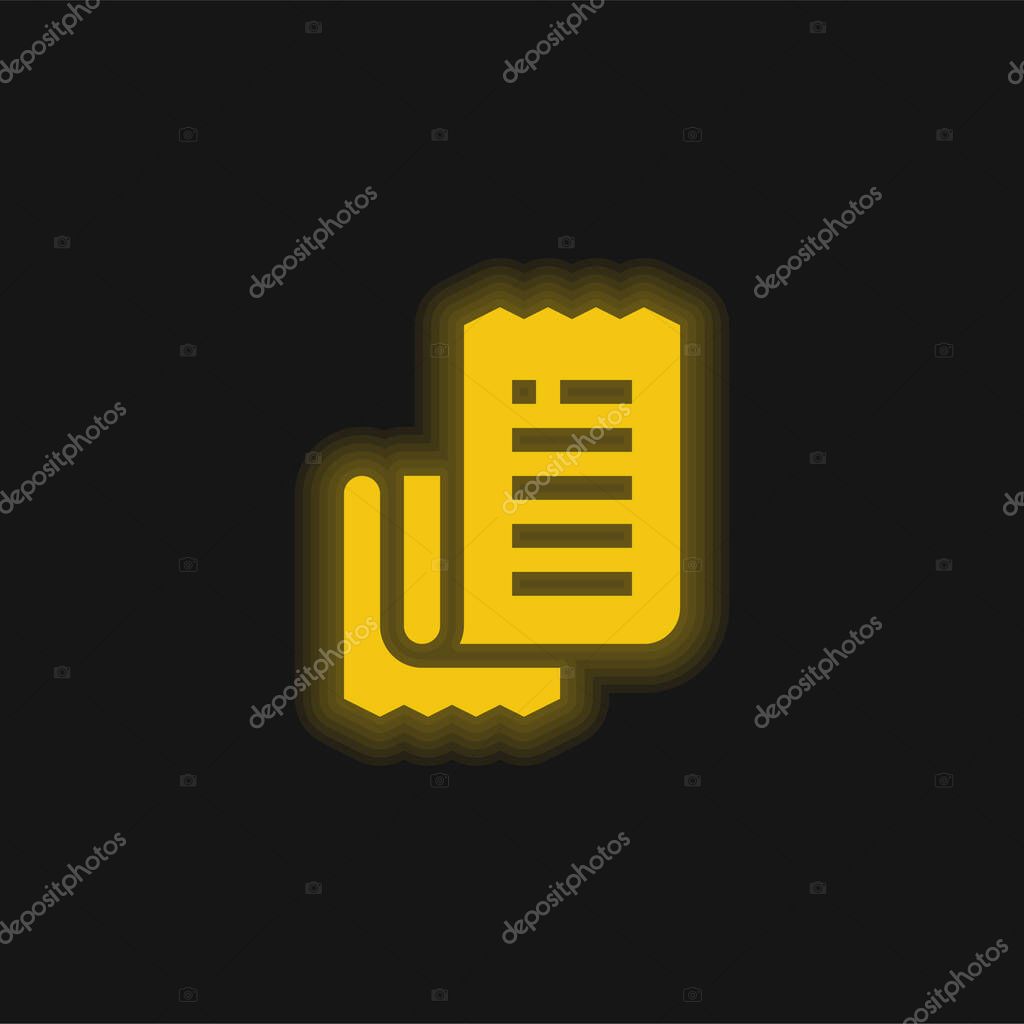 Bill yellow glowing neon icon
