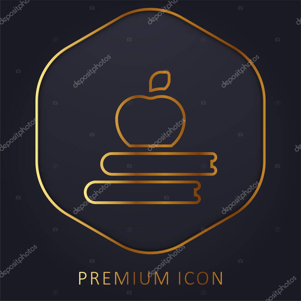 Apple golden line premium logo or icon