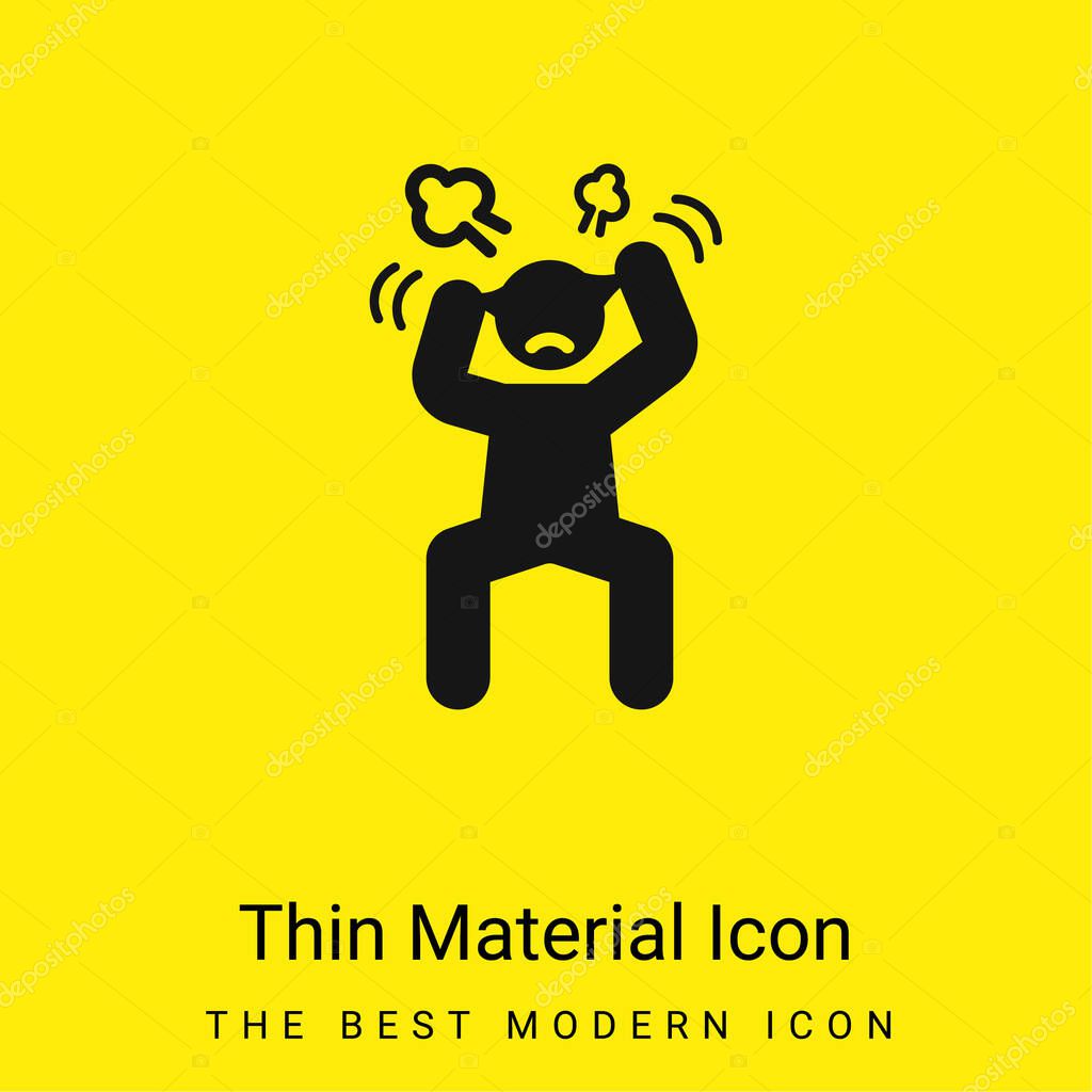 Angry Man minimal bright yellow material icon