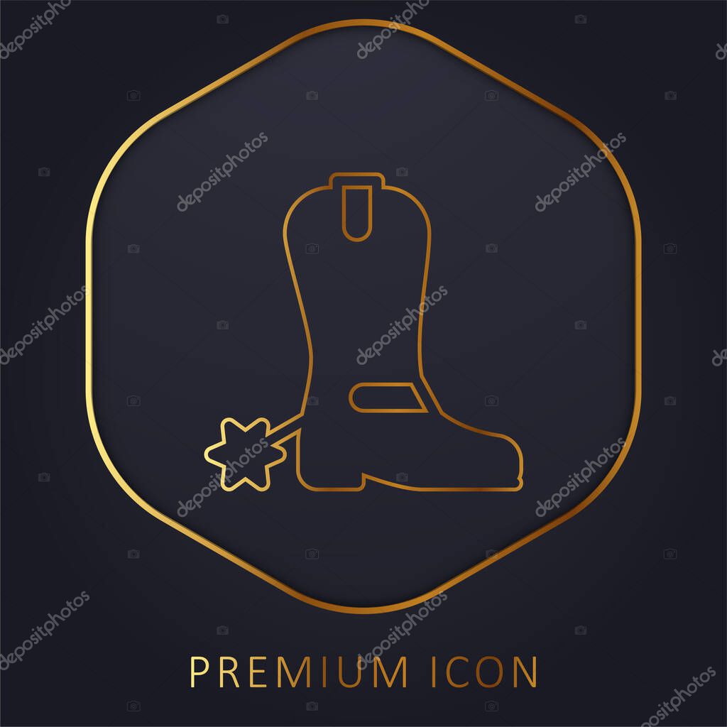 Boots golden line premium logo or icon