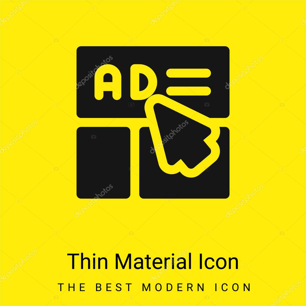 Advertisement minimal bright yellow material icon