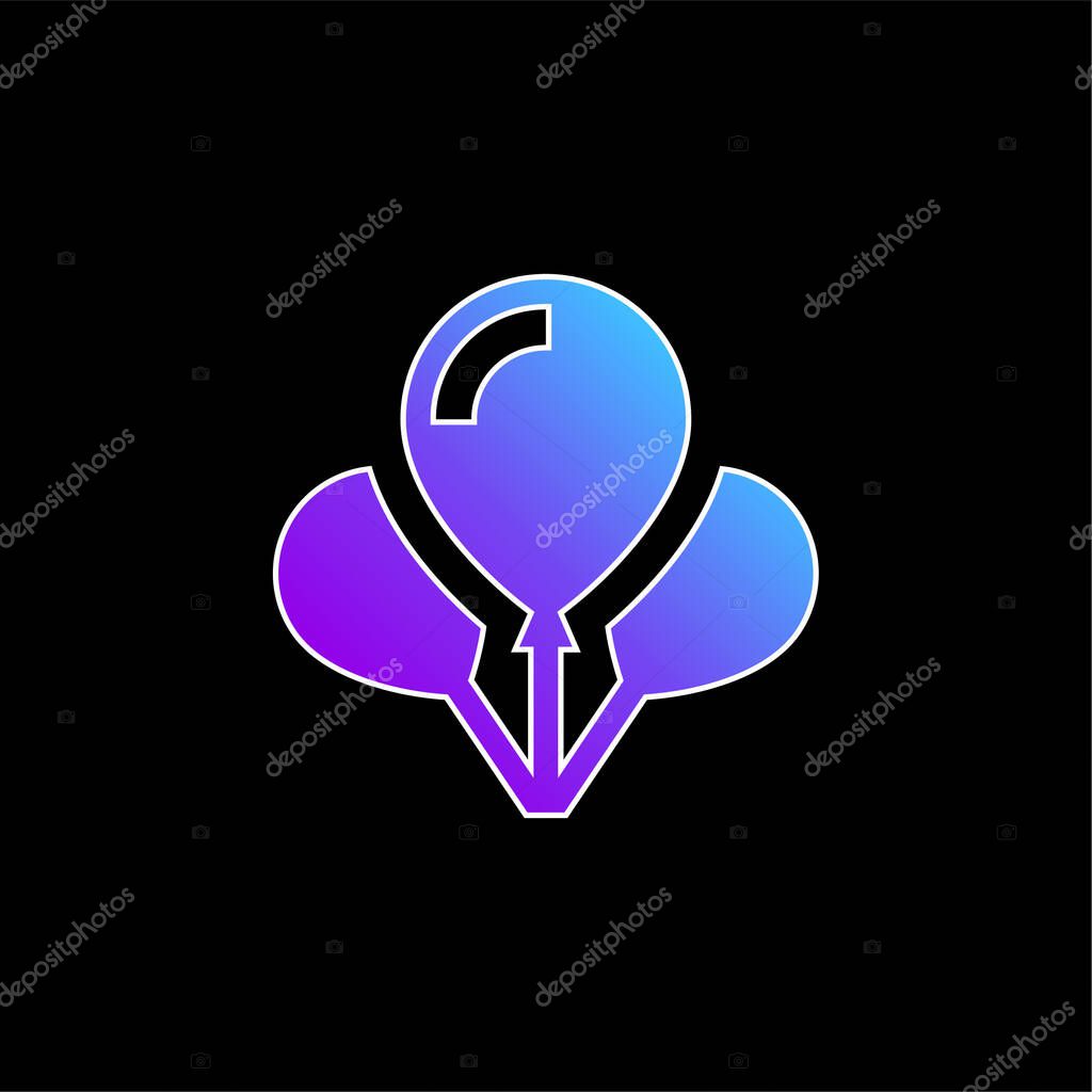 Balloons blue gradient vector icon