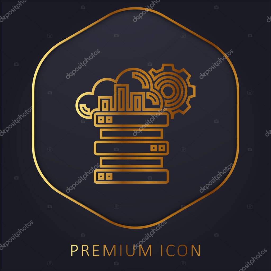 Big Data golden line premium logo or icon
