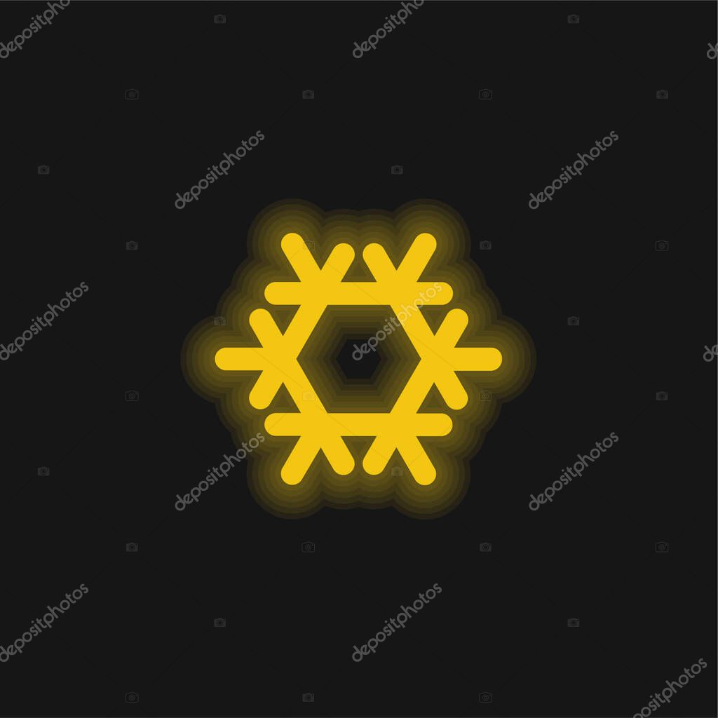 Air Conditioning yellow glowing neon icon