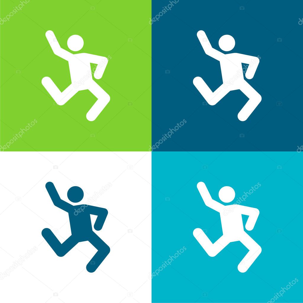 Breakdance Flat four color minimal icon set