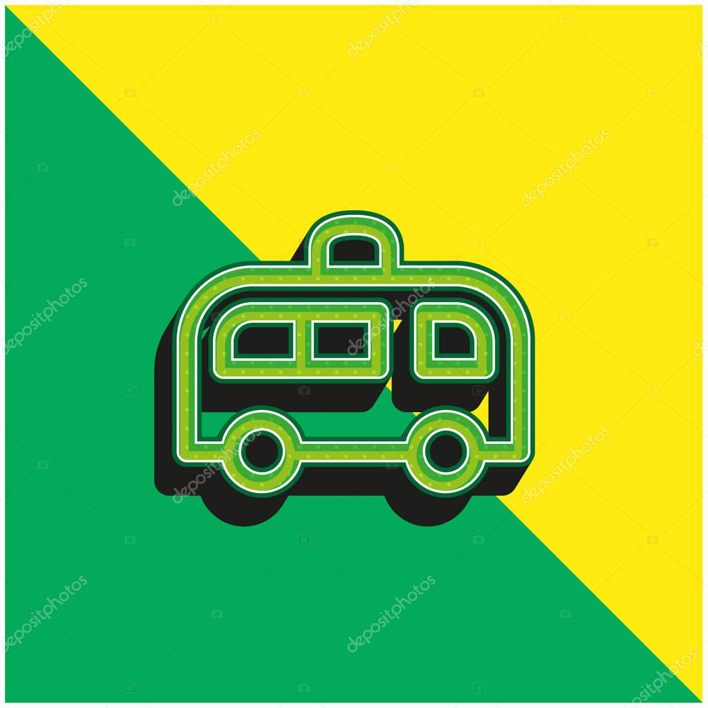Ambulance Green and yellow modern 3d vector icon logo