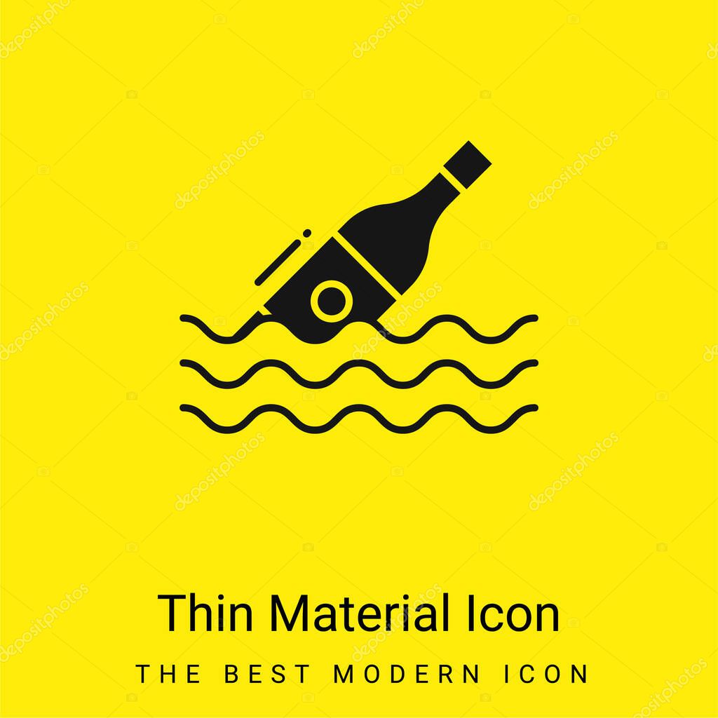 Bottle minimal bright yellow material icon