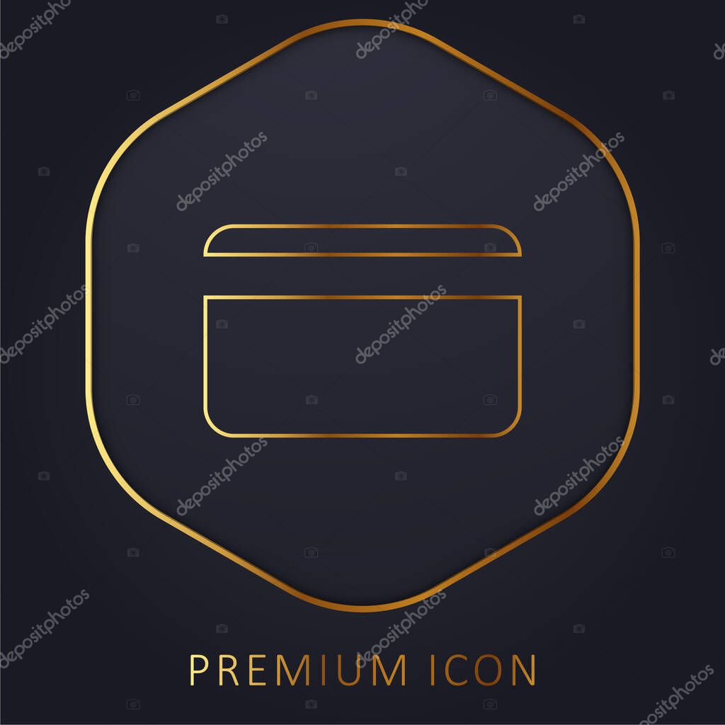 Bank Credit Card golden line premium logo or icon