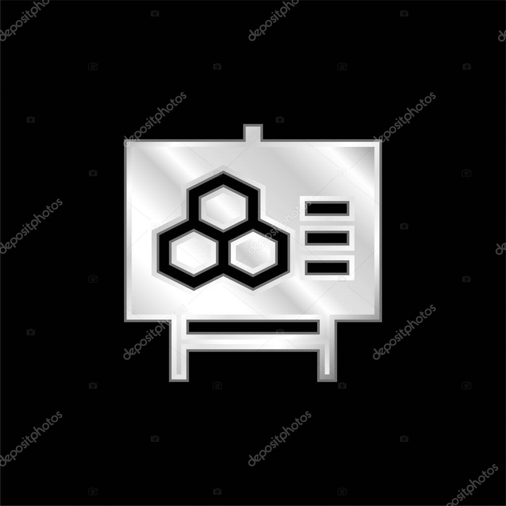 Biology silver plated metallic icon