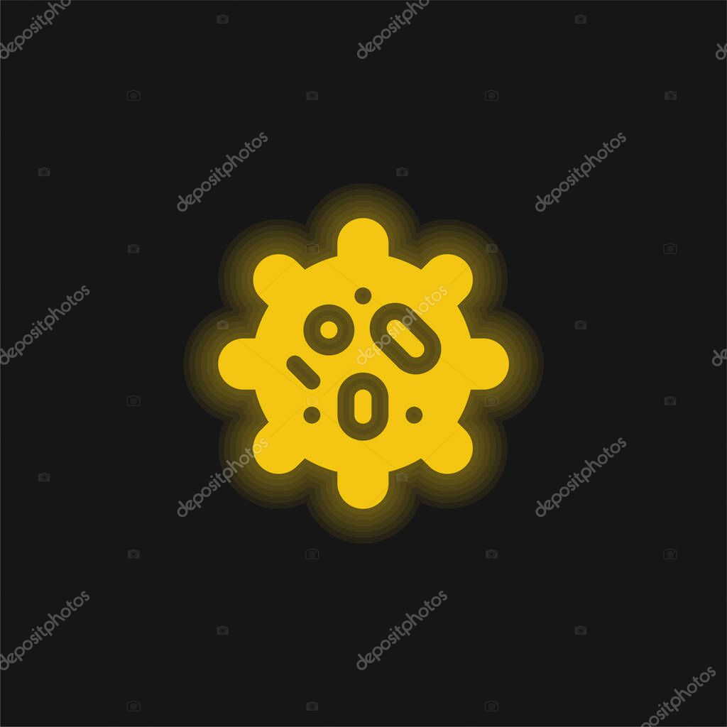 Biology yellow glowing neon icon