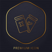 Amonestation golden line premium logo or icon