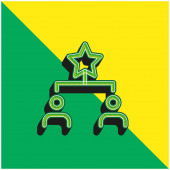 Nejlepší zelené a žluté moderní 3D vektorové logo