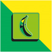 Bananity Social Logo Grünes und gelbes modernes 3D-Vektor-Symbol-Logo