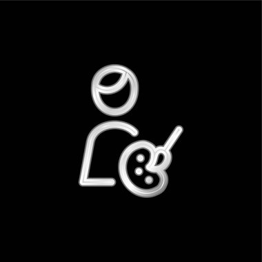 Sanatçı gümüş kaplama metalik simge