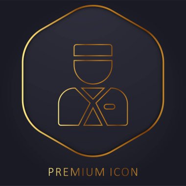 Bellboy golden line premium logo or icon clipart
