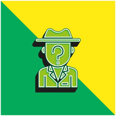 Anonymity Green and yellow modern 3d vector icon logo clipart