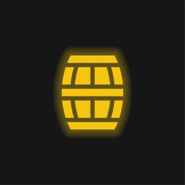 Fıçı sarı parlak neon simgesi