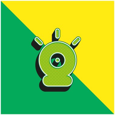 Alarm Yeşil ve Sarı Modern 3D vektör simgesi logosu