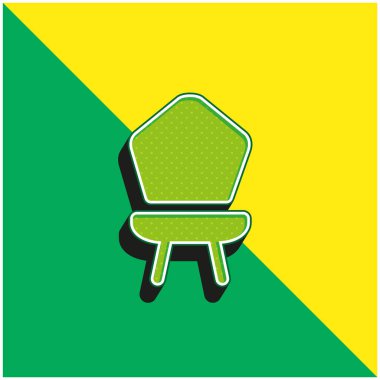 Bebek Sandalyesi Yeşil ve Sarı 3D vektör simgesi logosu