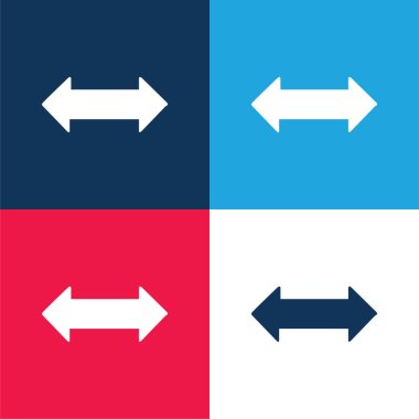 Bidirectional Arrow blue and red four color minimal icon set clipart