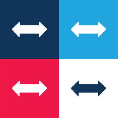 Bidirectional Arrow blue and red four color minimal icon set clipart