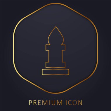 Bishop Chess Piece golden line premium logo or icon clipart