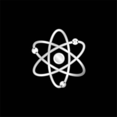 Atomlar gümüş kaplama metalik simge