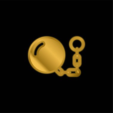 Top ve zincirli altın kaplama metalik simge veya logo vektörü