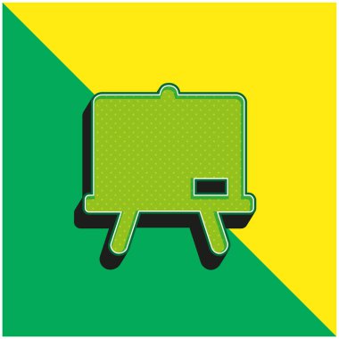 Karatahta Yeşil ve sarı modern 3D vektör simgesi logosu
