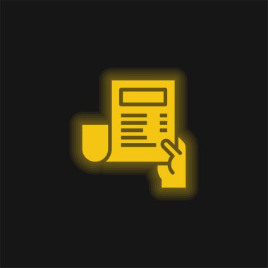 Sarı parlak neon simgesi