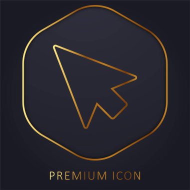 Arrow Pointer altın çizgi premium logosu veya simgesi