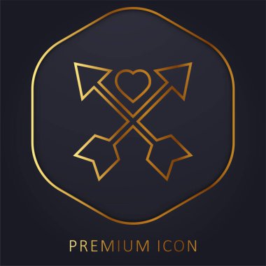 Oklar altın çizgi premium logo veya simge