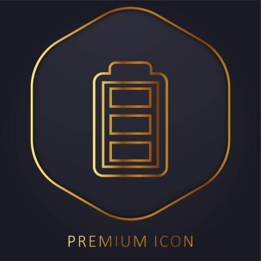 Pil altın çizgisi prim logosu veya simgesi