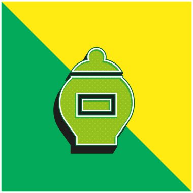 Ash Green and yellow modern 3d vector icon logo clipart