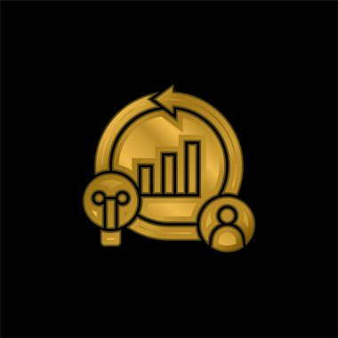 Agile gold plated metalic icon or logo vector clipart