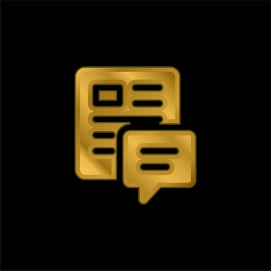 Blog altın kaplamalı metalik simge veya logo vektörü