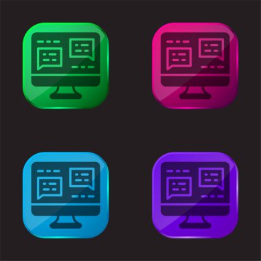 Analizler dört renkli cam simge