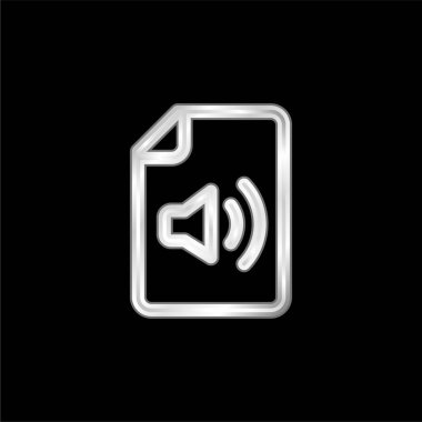 Ses Dosyası gümüş kaplı metalik simge