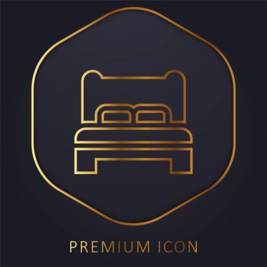 Yatak altın çizgisi prim logosu veya simgesi