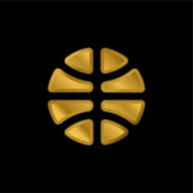 Basketbol altın kaplama metalik simge veya logo vektörü